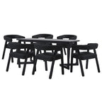 Middlebrook 7 Piece Solid Wood Dining Table Set w/ Full Fabric Chairs