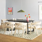 Middlebrook 7 Piece Solid Wood Dining Table Set w/ Full Fabric Chairs