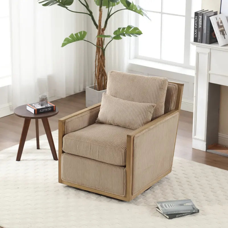 Camel Modern 26.8 Swivel Barrel Chair
