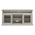 Stone Gray 60 TV Stand with Cable Management, Glass Doors, and Adjustable Shelves for TVs Up to 65