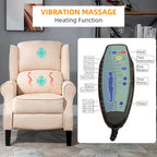 Cream White Heated Massage Recliner Chair with Lumbar Heating & Remote Controller