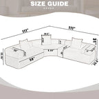 111 Oversized Boucle L-Shaped Corner Modular Sectional Sofa, 3-Piece Free Combination