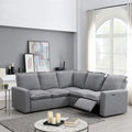 Linen L-Shaped Sectional Sofa with Power Recliners & USB