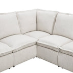 Linen L-Shaped Sectional Sofa with Power Recliners & USB