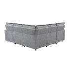 Linen L-Shaped Sectional Sofa with Power Recliners & USB