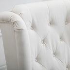 Cream White Modern 29.3 High Back Tufted Accent Chair with Wingback Design