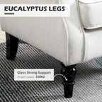 Cream White Modern 29.3 High Back Tufted Accent Chair with Wingback Design