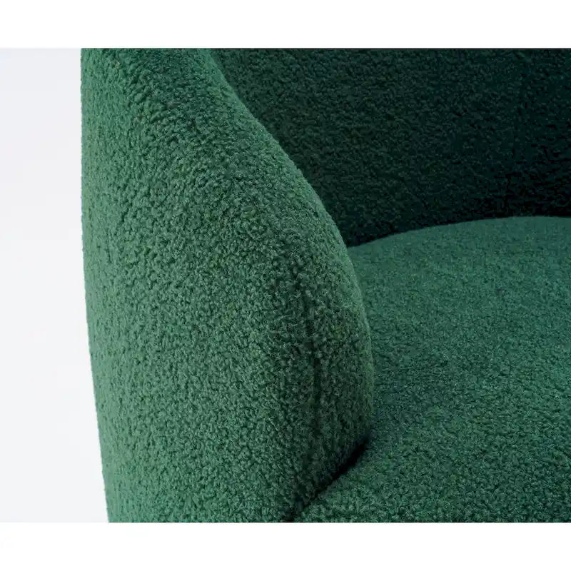 Green Chenille 360° Swivel Barrel Chair