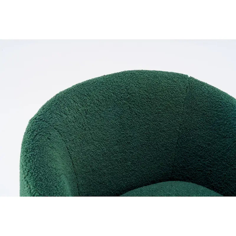 Green Chenille 360° Swivel Barrel Chair
