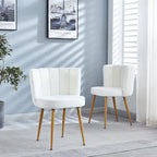 Modern pink dining chair(set of 2 ) with iron tube wood color legs, shorthair cushions and comfortable backrest, suitable