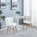 Modern pink dining chair(set of 2 ) with iron tube wood color legs, shorthair cushions and comfortable backrest, suitable