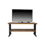 Media Console Table with one shelf to your Home decor, Natural Reclaimed wood and black finish