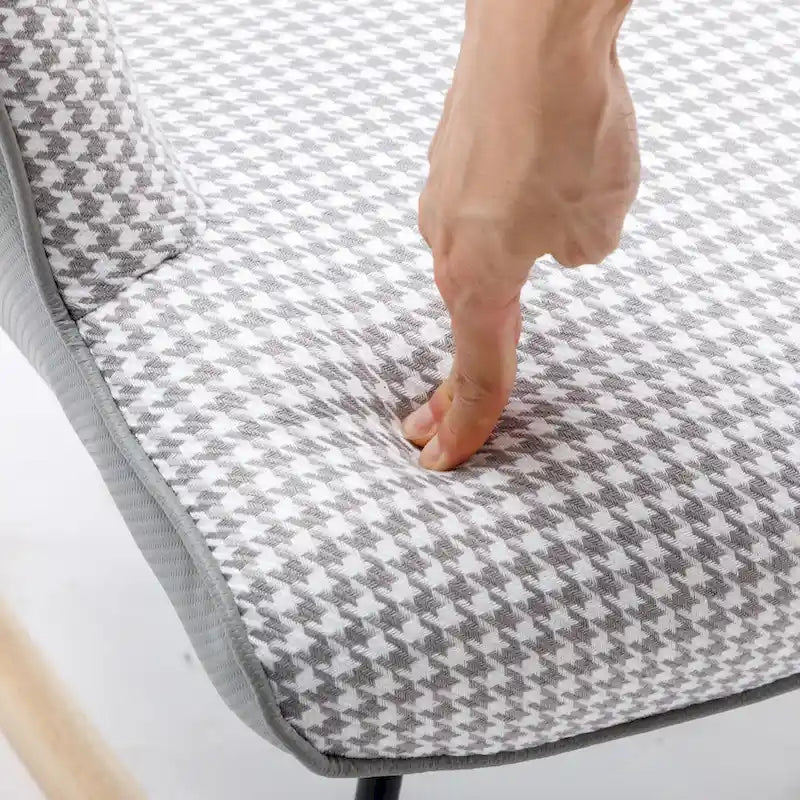 Rocking Chair, Soft Houndstooth Fabric Leather Fabric Rocking Chair for Nursery
