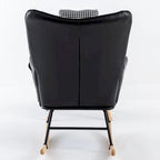 Rocking Chair, Soft Houndstooth Fabric Leather Fabric Rocking Chair for Nursery
