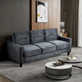 Black 76.7 Velvet 3-seater Sofa with Hardwood Frame and High-Density Foam
