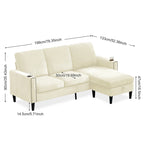 Modern Design Chenille 3 Seat L-Shape Sectional Sofa