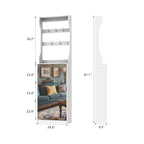Mirror Shoe Cabinet With 3 Flip-Tier Drawers,Shoe Rack Organizer Store Ample Shoes,Hooks&Hangers For Organizing Clothes And Hats