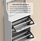 Mirror Shoe Cabinet With 3 Flip-Tier Drawers,Shoe Rack Organizer Store Ample Shoes,Hooks&Hangers For Organizing Clothes And Hats
