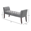 Button-Tufted Upholstered Bench with Arms - 55"