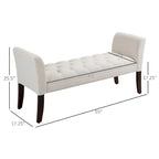Button-Tufted Upholstered Bench with Arms - 55"