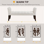 Button-Tufted Upholstered Bench with Arms - 55"