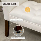 Button-Tufted Upholstered Bench with Arms - 55"