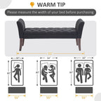 Button-Tufted Upholstered Bench with Arms - 55"