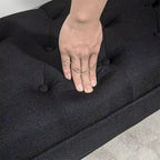 Button-Tufted Upholstered Bench with Arms - 55"