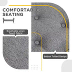 Button-Tufted Upholstered Bench with Arms - 55"