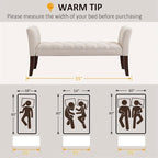 Button-Tufted Upholstered Bench with Arms - 55"