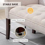 Button-Tufted Upholstered Bench with Arms - 55"
