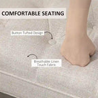 Button-Tufted Upholstered Bench with Arms - 55"