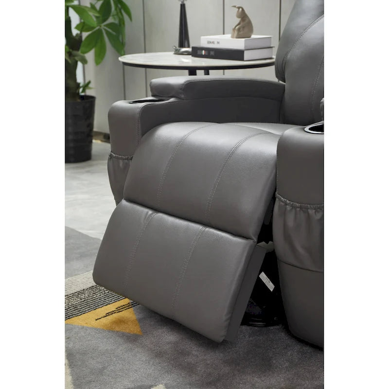Recliner Chair Modern Recliner Sofa Faux Leather Recliners with Cup Holders, Remote Control