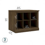 Woodland 24W Small Shoe Bench with Shelves by Bush Furniture