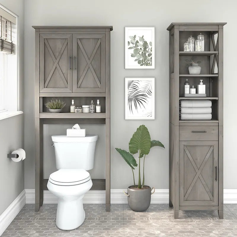 Key West Tall Linen Cabinet and Space Saver by Bush Furniture
