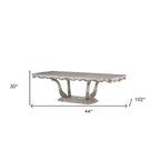 44 Off White Solid Wood Pedestal Base Dining Table