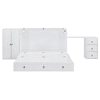 Queen Size Murphy Bed with USB Port, Large Drawer, and Wardrobe/Desk Combo