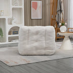 Gray Velvet Bean Bag Lounge Chair with Ottoman
