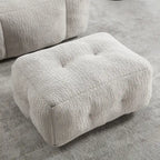 Gray Velvet Bean Bag Lounge Chair with Ottoman