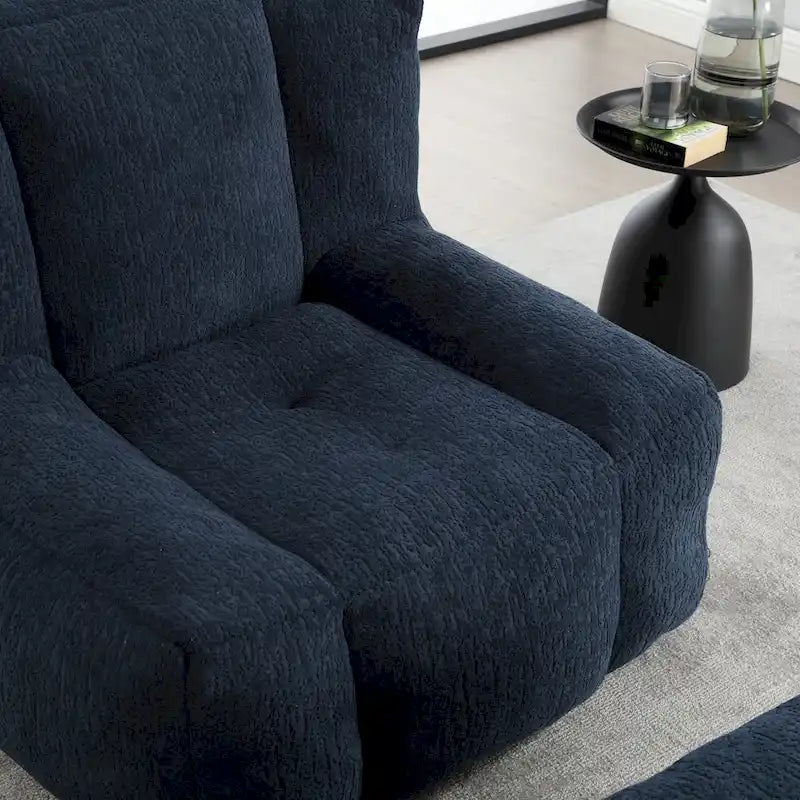 Gray Velvet Bean Bag Lounge Chair with Ottoman