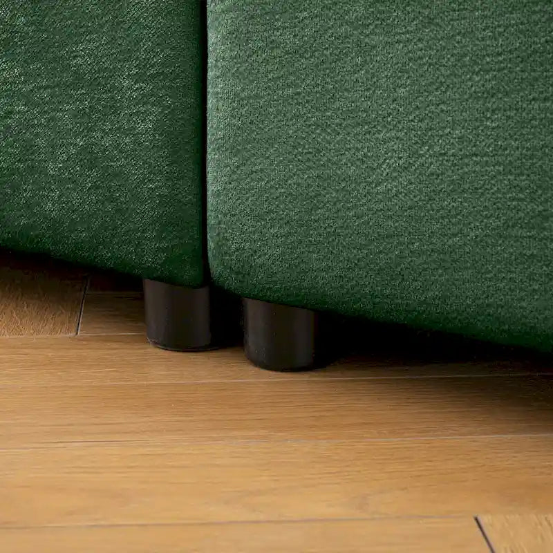 142.5 Chenille Upholstered L-Shaped Modular Sectional Sofa with Storage Seat, DIY Combination