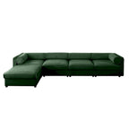142.5 Chenille Upholstered L-Shaped Modular Sectional Sofa with Storage Seat, DIY Combination