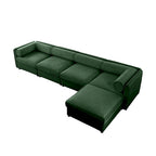 142.5 Chenille Upholstered L-Shaped Modular Sectional Sofa with Storage Seat, DIY Combination