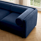 142.5 Chenille Upholstered L-Shaped Modular Sectional Sofa with Storage Seat, DIY Combination