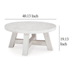 Antique White Round Coffee Table - 40" Farmhouse
