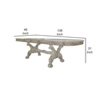 Ally Dining Table, Double Pedestal Base, Bone White Wood, 94-136 Inch