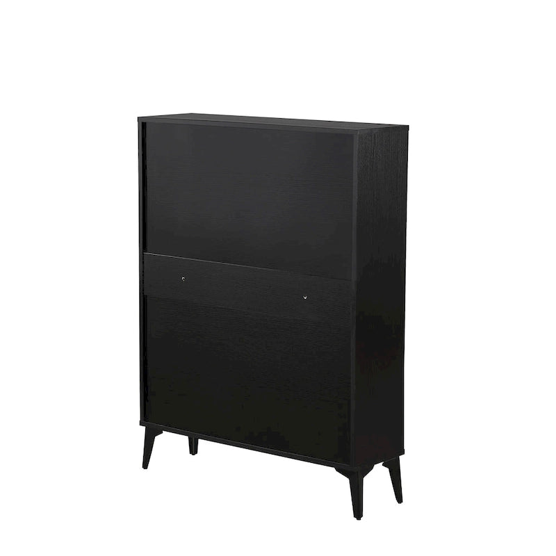 Large size Shoe Cabinet,Free Standing Tipping Bucket Shoe Rack Organizer with 2 Flip Drawers&2 Drawer