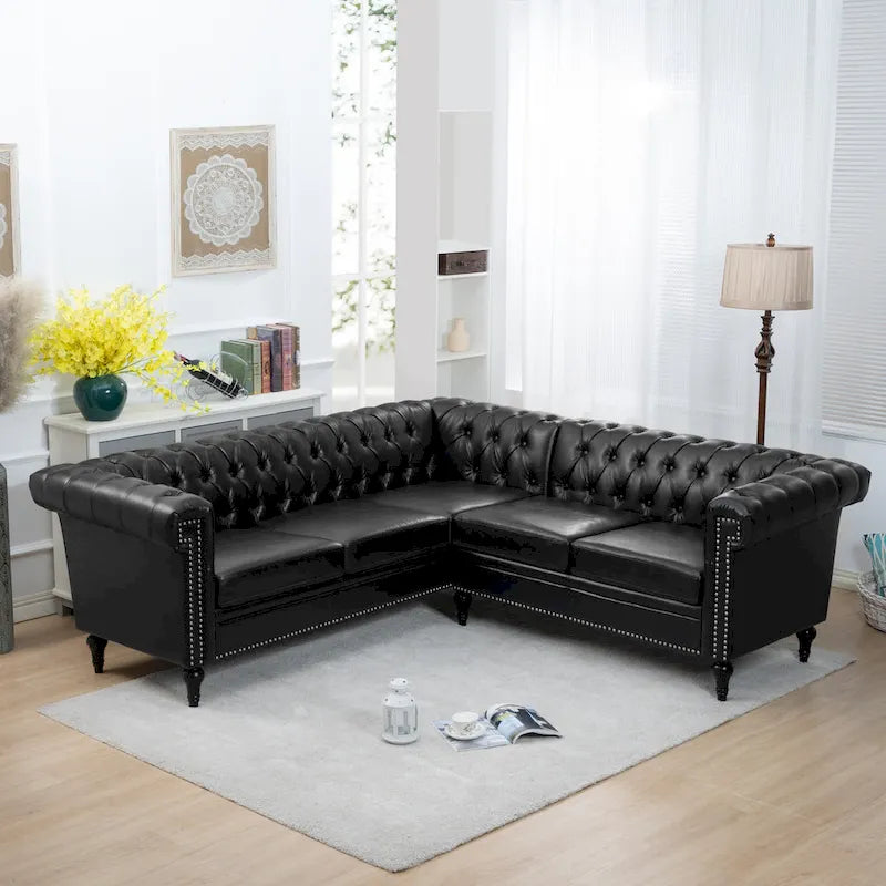 Christopher Knight Home - Clayton Luxurious Sectional Sofa with PU Leather