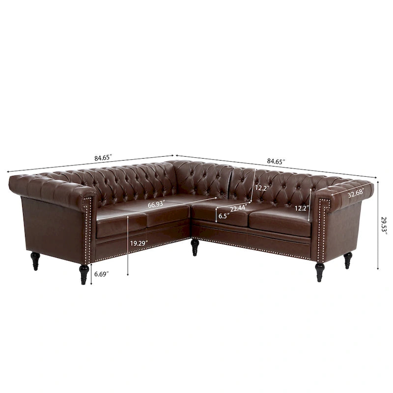 Christopher Knight Home - Clayton Luxurious Sectional Sofa with PU Leather