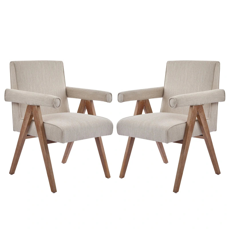 Christopher Knight Home Poppy Fabric Arm Dining Chair (Set of 2)